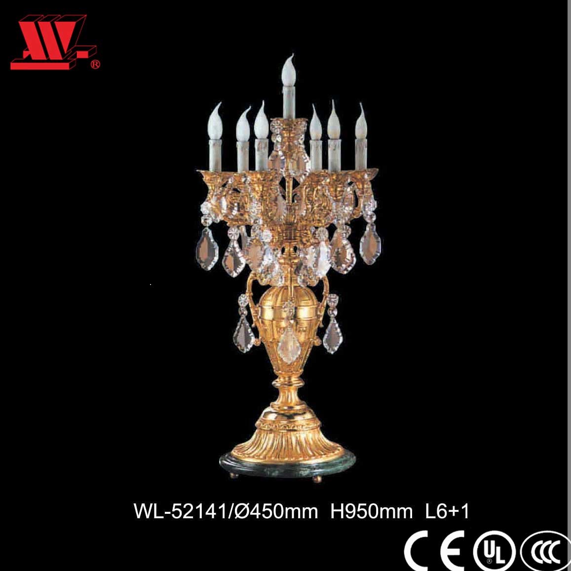 Traditional Table Lamp with Glass Decoration