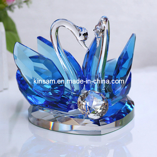 Manufacturer Crystal Glass Swans for Wedding Gift