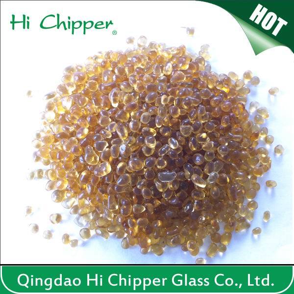 Landscaping Amber Colored Glass Beads