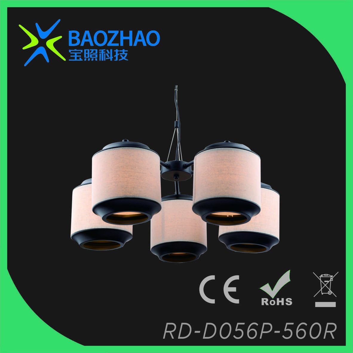 Fabric Pendant Lamp with E27 Holder*5