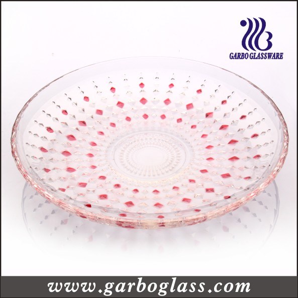 DOT Round Decorative Glass Plate for Sell (GB1710ZS/P)