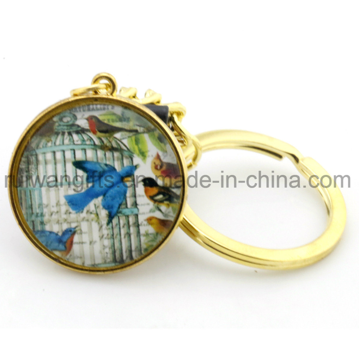 Round Dome Glass Metal Key Holder for Promotional Gifts