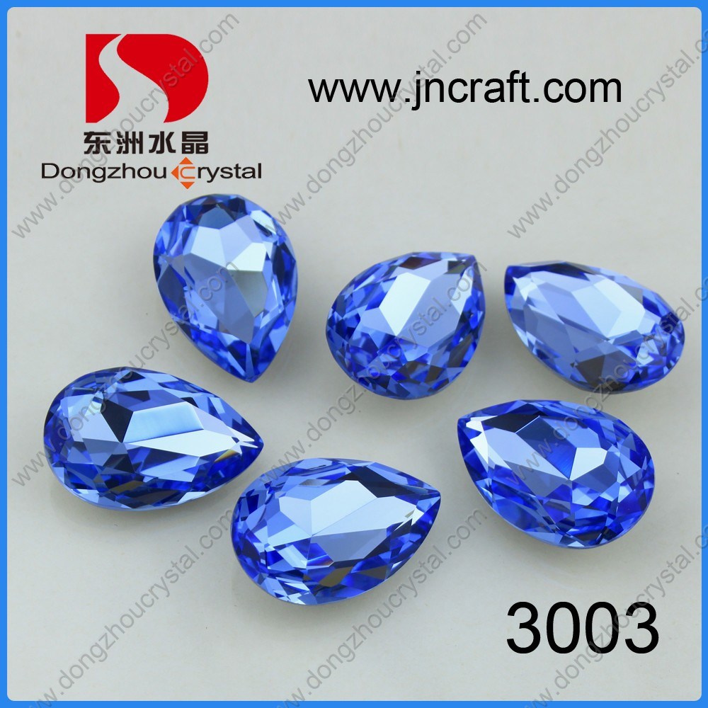 Pujiang Pointed Back Violet Pear Drop Fancy Stone Mixed Colours and Sizes