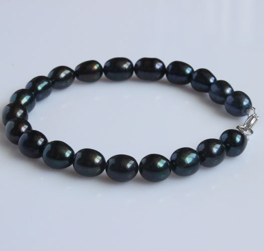 AAA Black Freshwater Pearl Bracelet (EB1555-1)