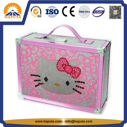 Cute Hello Kitty Beauty Case Aluminum Case Storage Box for Girl (HB-6352)