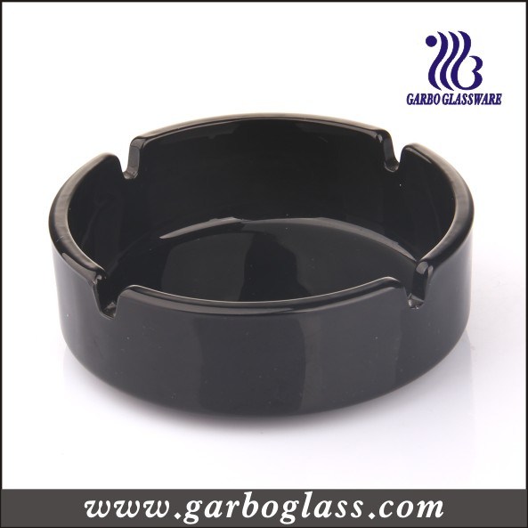 105mm Black Material Glass Ashtray for Cigarrate Smoking for Home Using (GB2604005B)