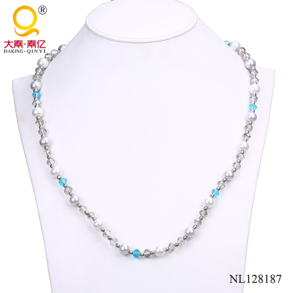 Fashion Glass Bead and Crystal Costume Necklace for Women Nl128187