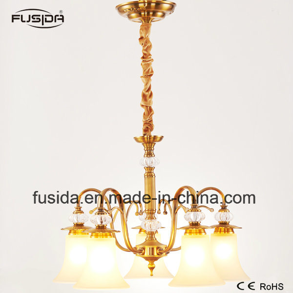 Chandelier Pendant Crystal Lamp Graceful Glass Cup Lampshade Lighting D-6108/5
