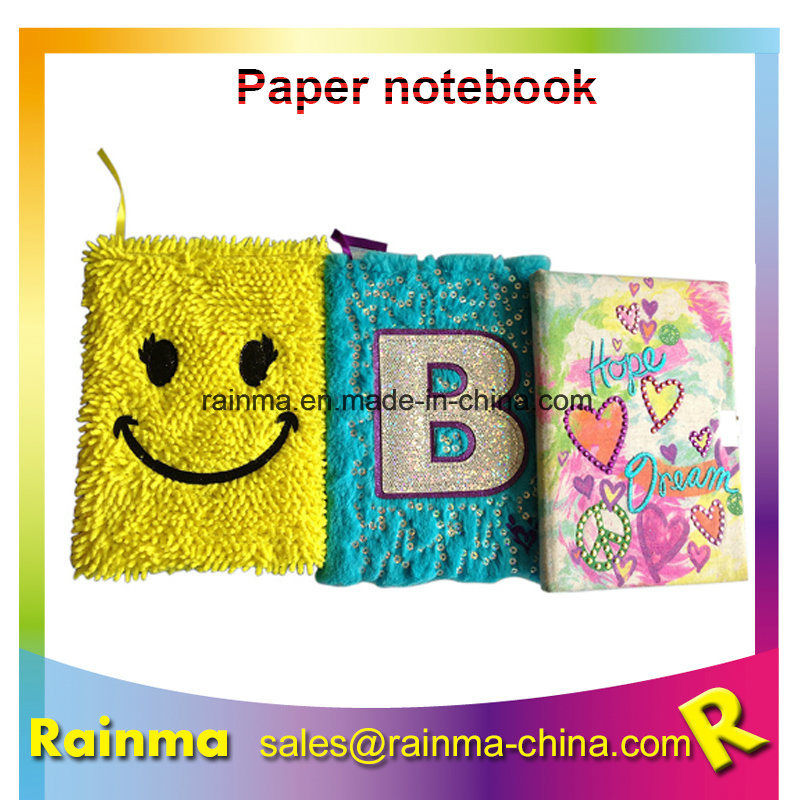 Hot Sale Fashion Plush Cover Custom Diary Paper Notebook