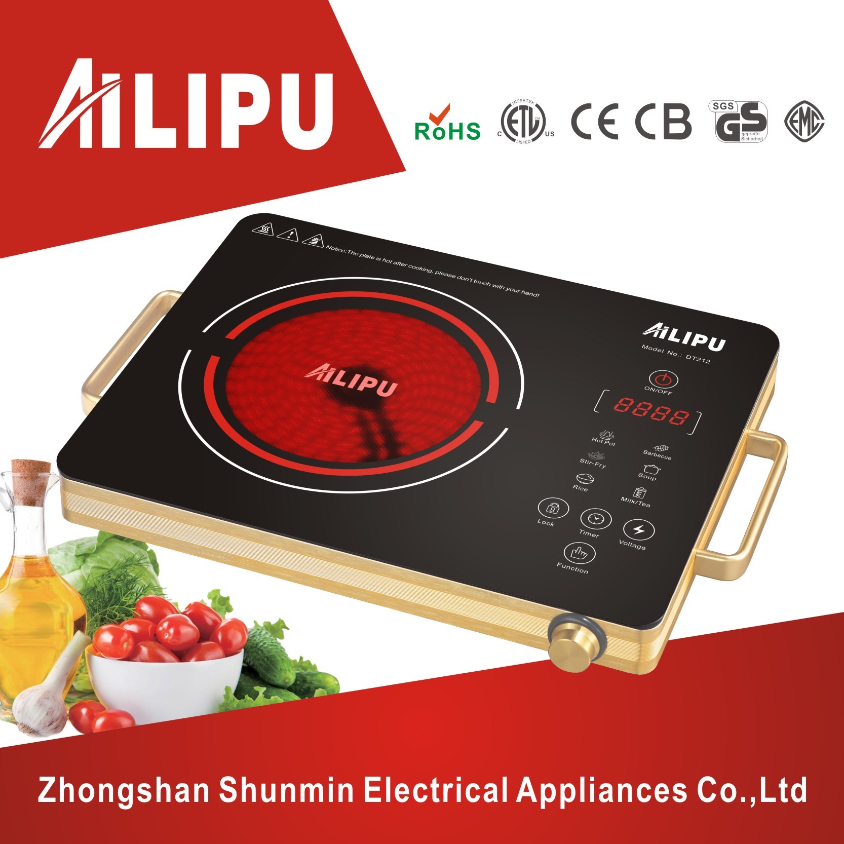 Kitchen Appliance Metal Housing Electric Ceramic Hob/Infrared Cooker