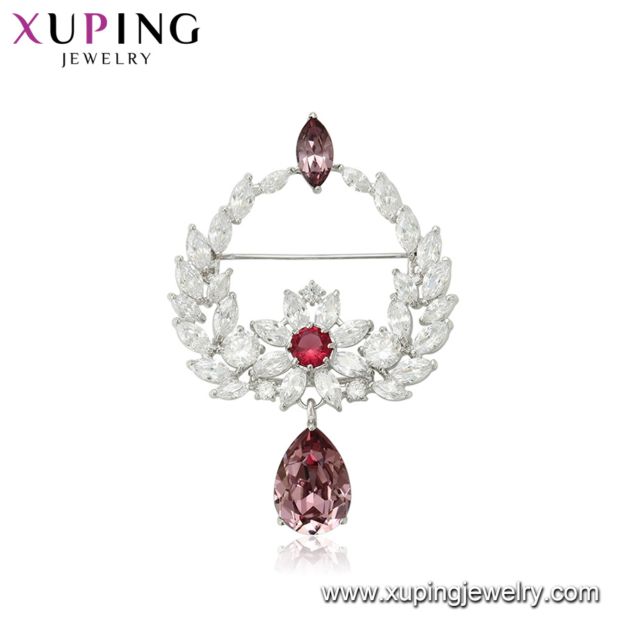 Xuping Best Selling Platinum Plated Crystals From Swarovski Women Fashion Brooches