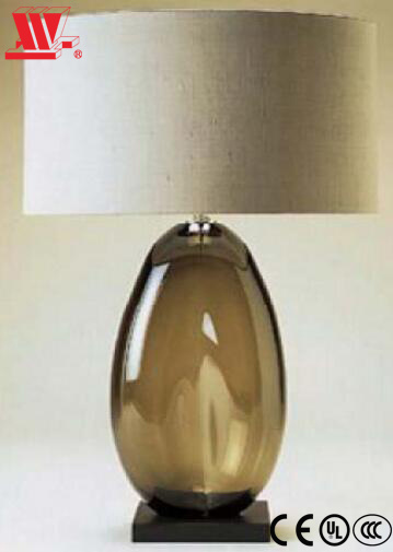 Modern Glass Table Lamp with Fabric Lampshade Glt-22PS01