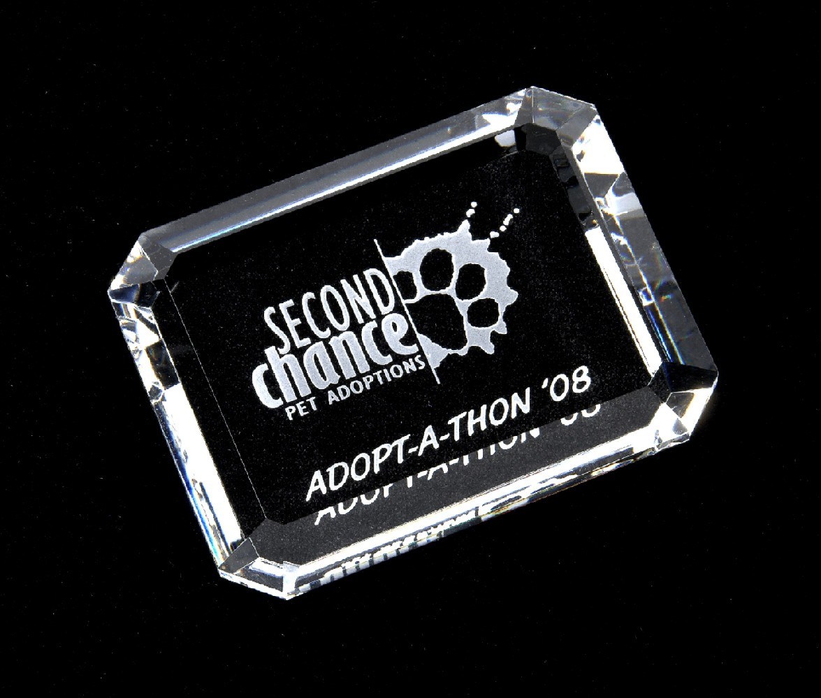 Beveled Crystal Rectangle Paperweight