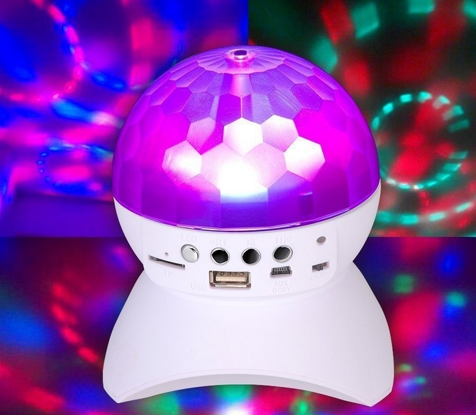 Active Mobile LED Light Crystal Magic Ball Bluetooth Speaker Box