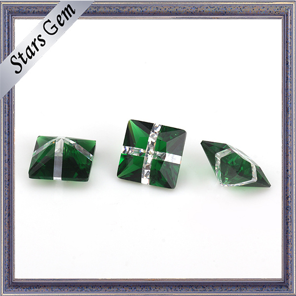 Wholesale Green Glass and White Color Fashion Gemstone