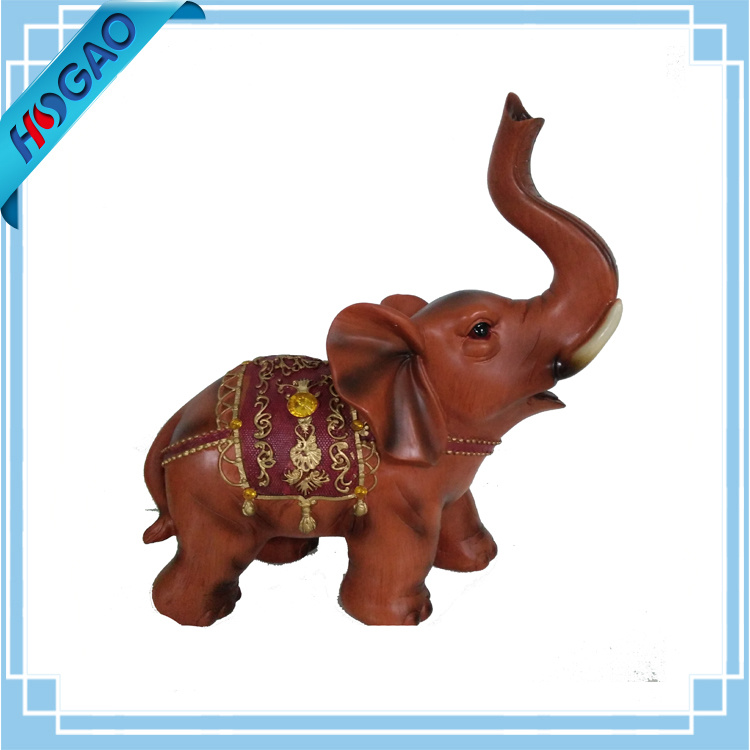Thai Statue Elephant Figurine Collectible Handmade Animal Home Resin Decor Trunk