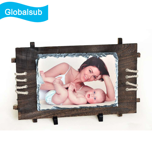 Sublimation Photo Slate with Wooden Frame -Small Rectangle