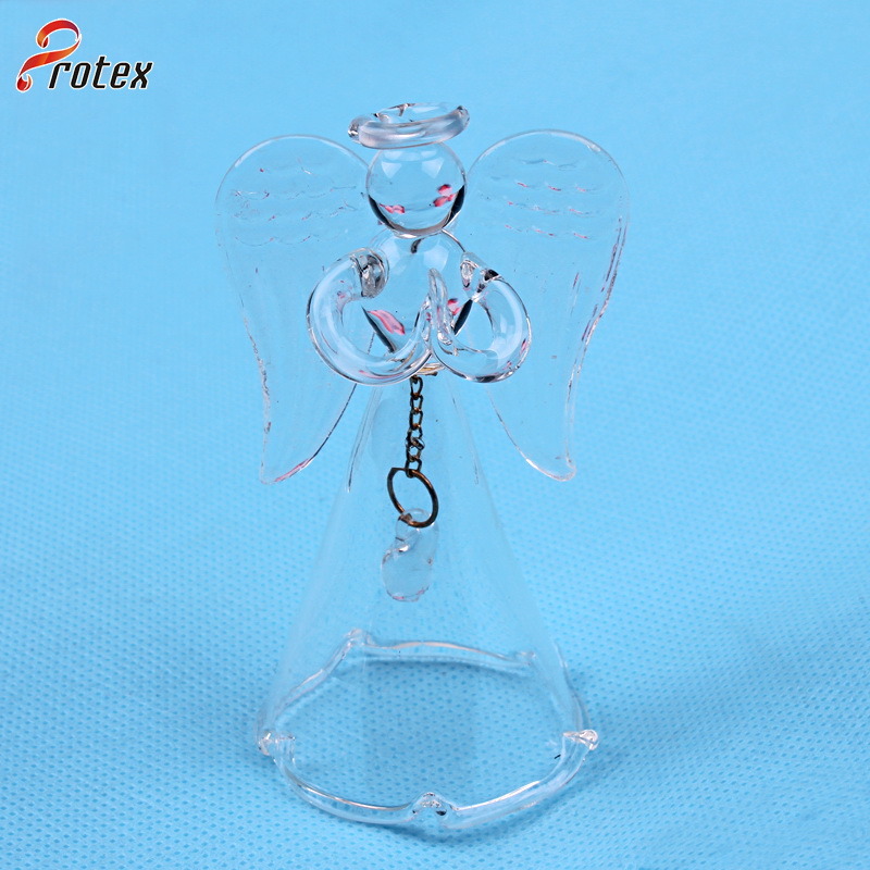 Hand Blown Transparent Glass Christmas Glass Bell for Decoration