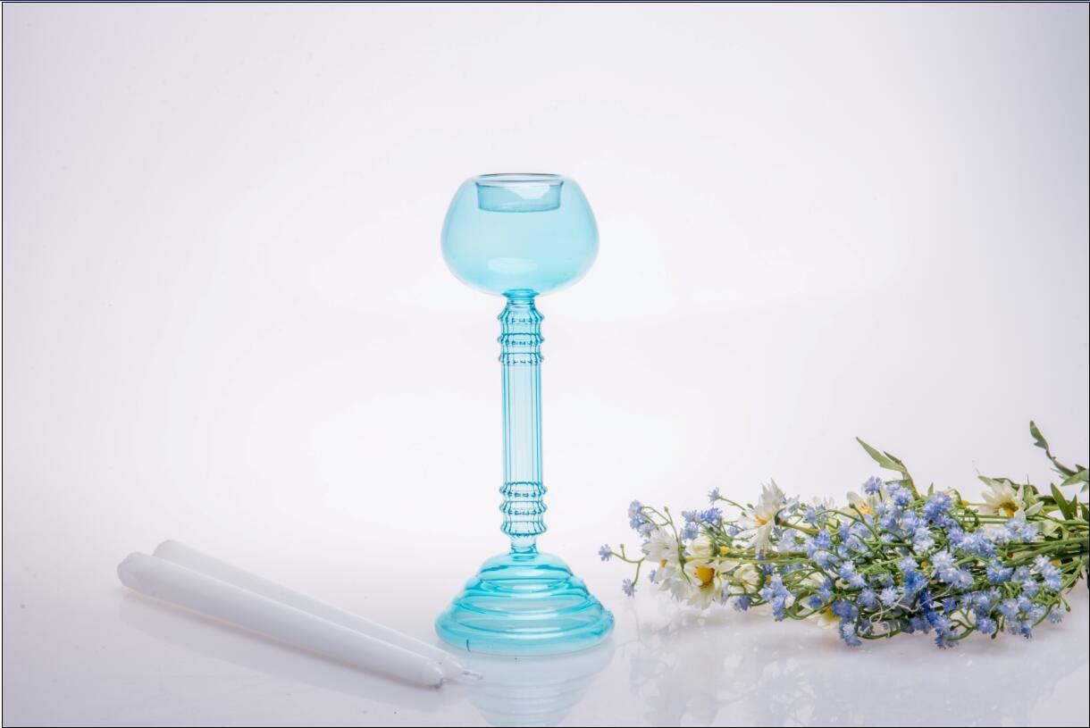 Single Poster Glass Candle Holder for Wedding Decoration