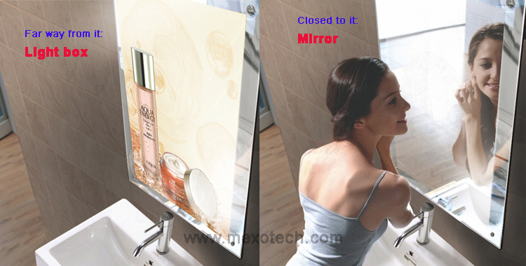 Fashionable Indoor Advertising Signs Magic Mirror LED Light Box