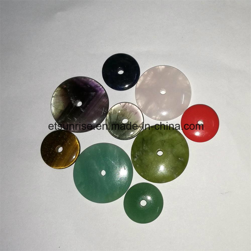 Gemstone Natural Crystal Amethhst Coins with Hole