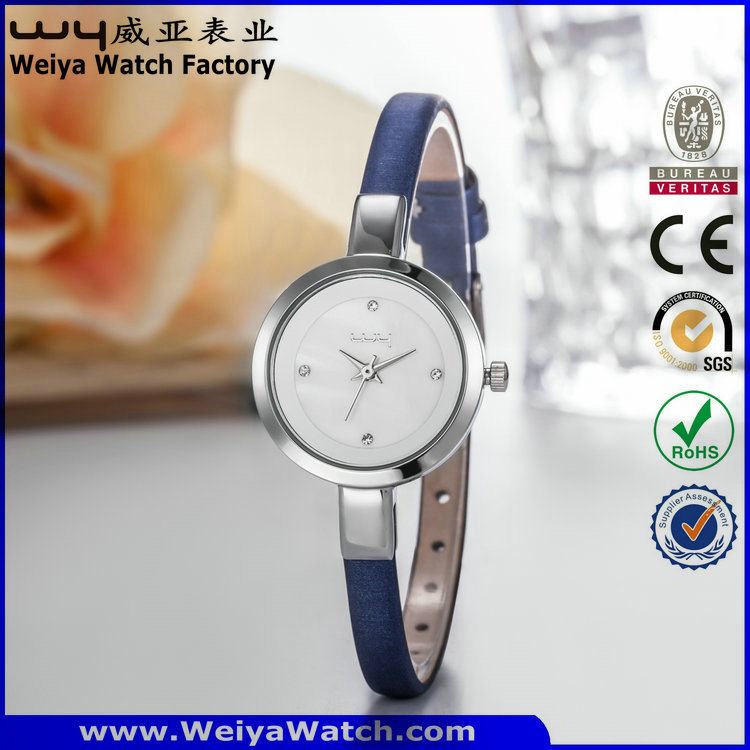 ODM Leather Strap Quartz Ladies Custom Fashion Wrist Watch (Wy-074D)
