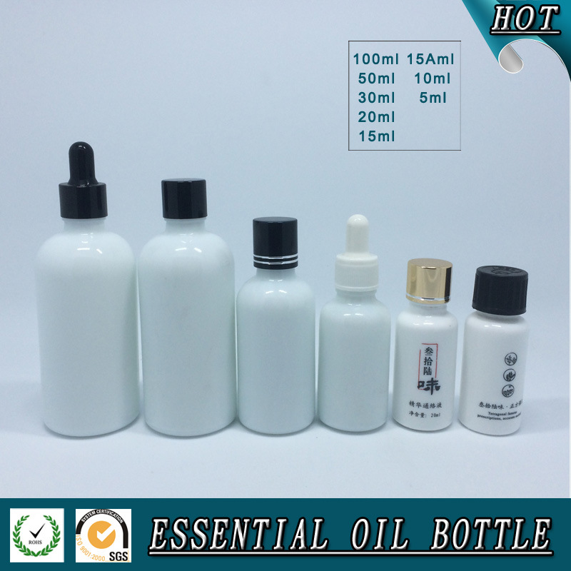 Opal White Glass Essential Oil Bottle