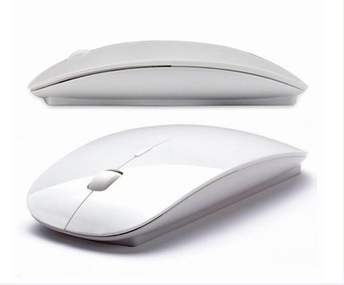 White Wireless Mouse Slim 1000dpi USB Receiver 3D Form-Fitting