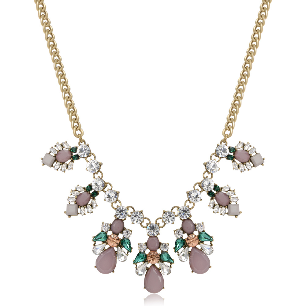 Luxury Elegant Big Crystal Rhinestone Statement Choker Necklace