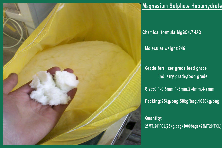 Factory Supply Fertilizer / Epsom Salts / Magnesium Sulfate Heptahydrate 99.5% (MgSO4.7H2O) 10034-99-8