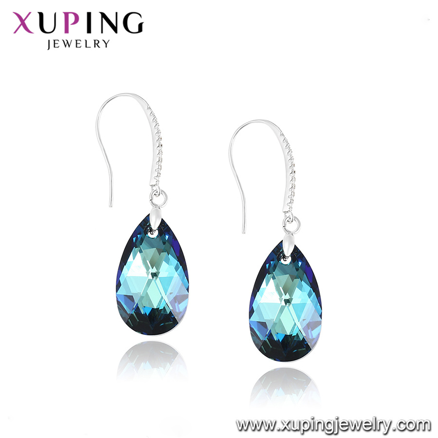 Xuping Ellipse Diamond Wholesale China Crystals From Swarovski Gold Rhodium Plated Earrings