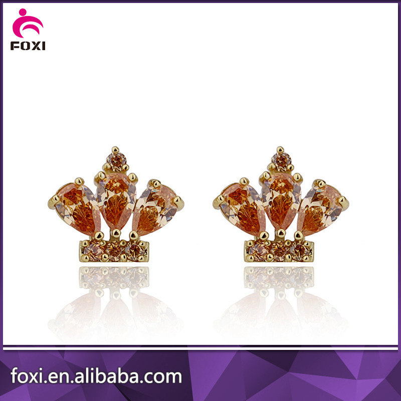 Foxi Wholesale Fashion Jewelry Stud Earrings with 18k Gold Plated