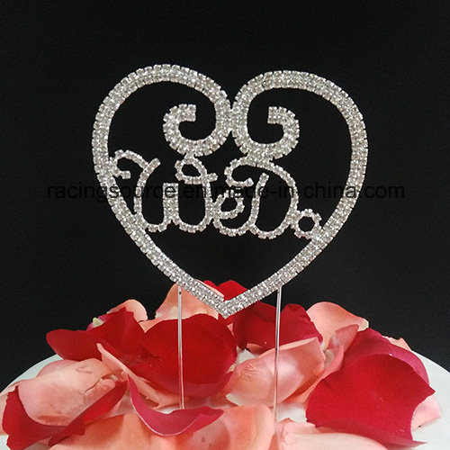 We Do Heart Shape Rhinestone Wedding Cake Topper for Cake Decoration