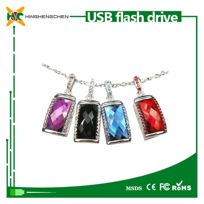 Crystal Flash Drive USB with Necklace Style USB Disk