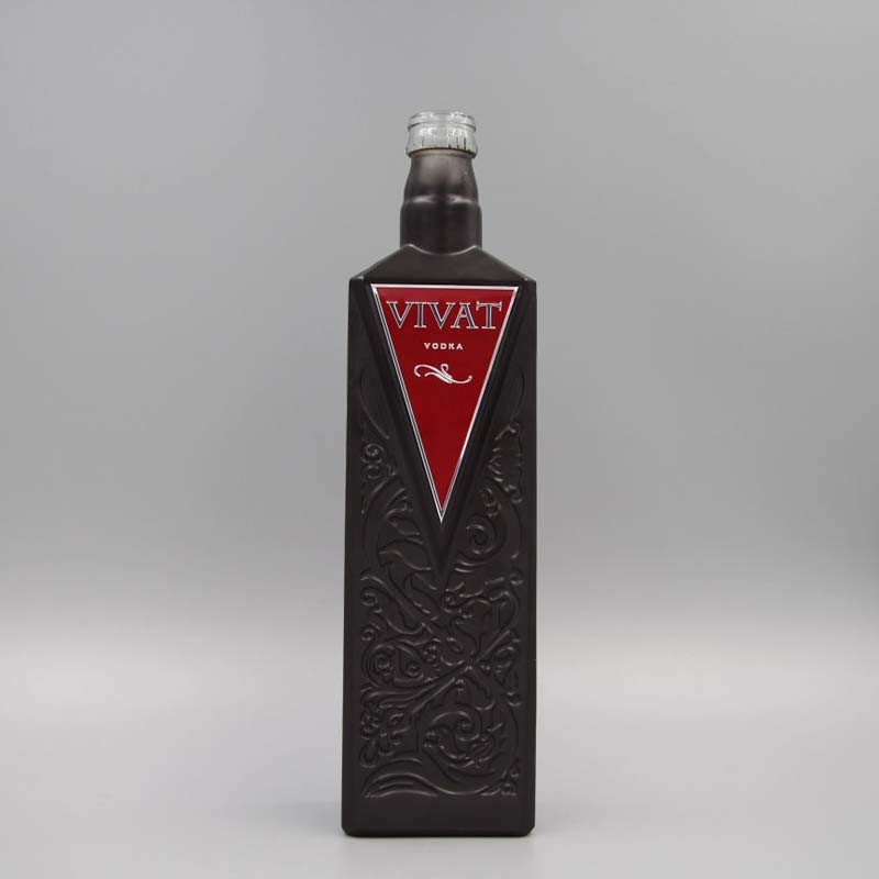 Black Painting Vodka Glass Decanter, Hard Liquor Bottle Packing
