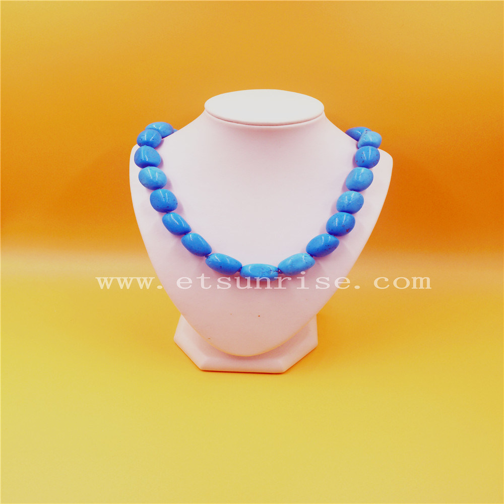 Optimized Processing Turquoise Necklace with Irregular Beads