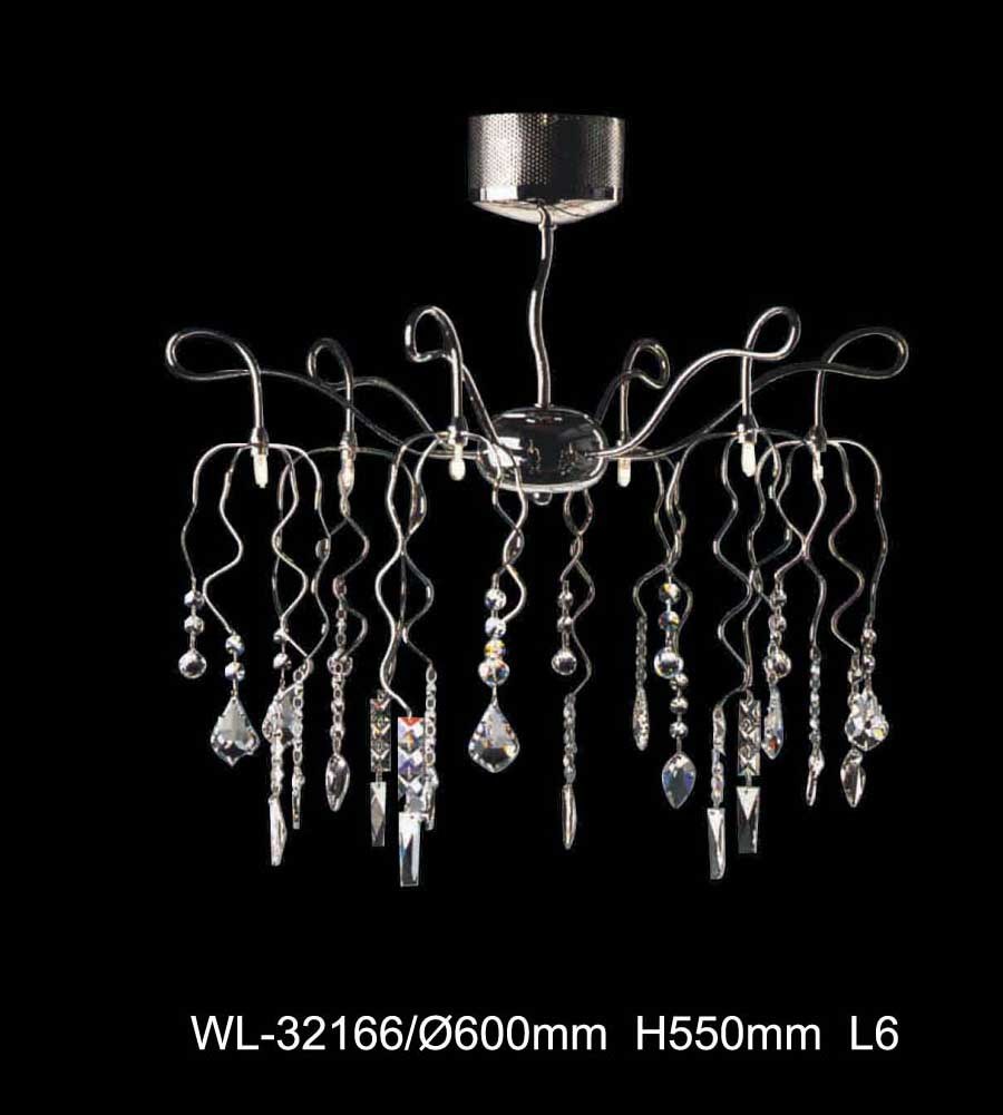 New Designed Metal Chandelier with Crystal Chains at Bottom