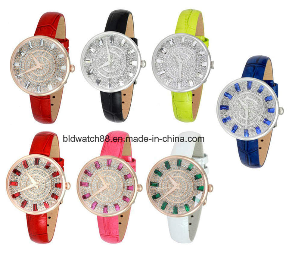 Fashion Leather Crystal Watches for Small Wrists