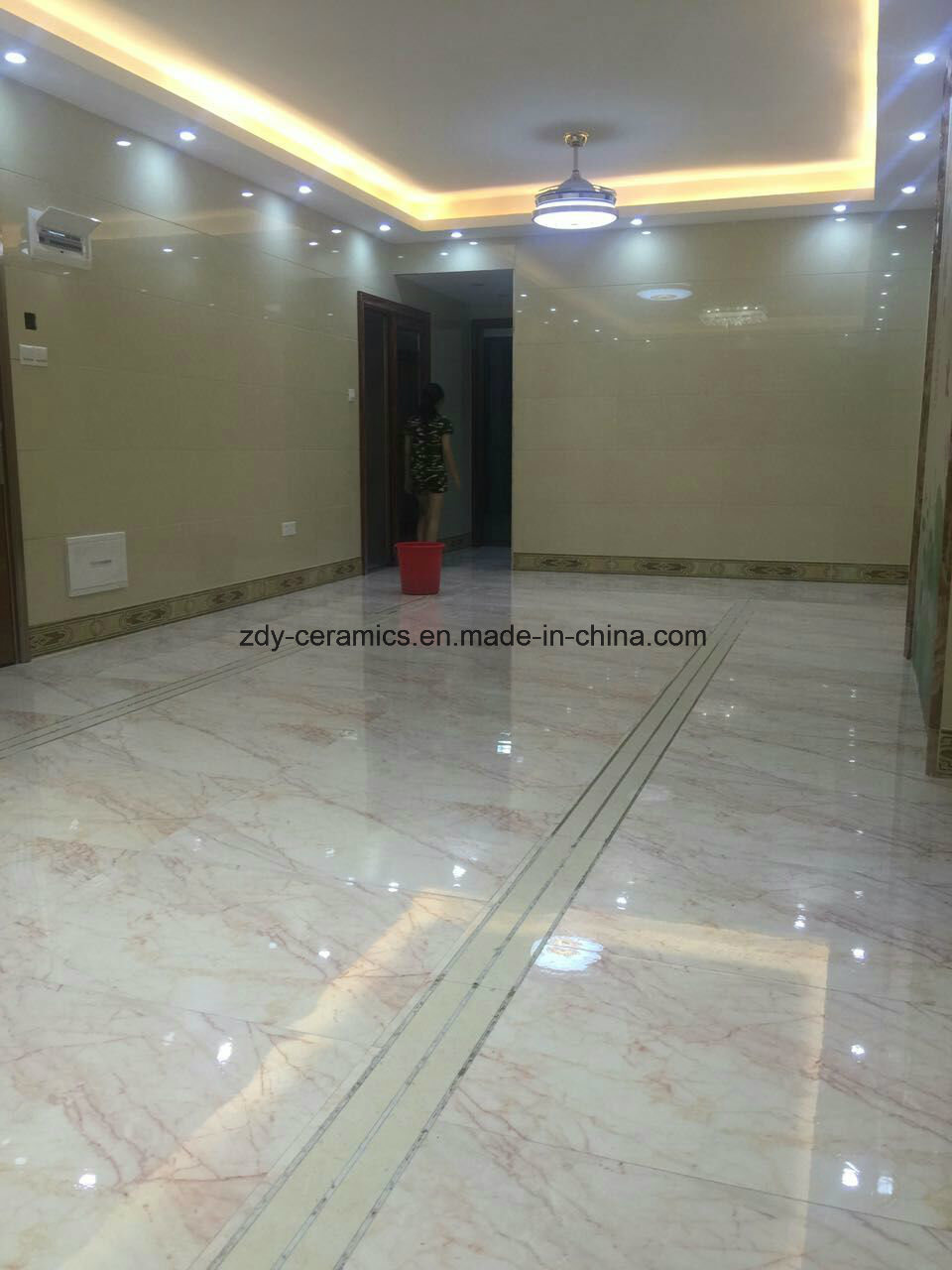 Building Material Pink Colour Foshan Natural Marble Stone Floor Tiles