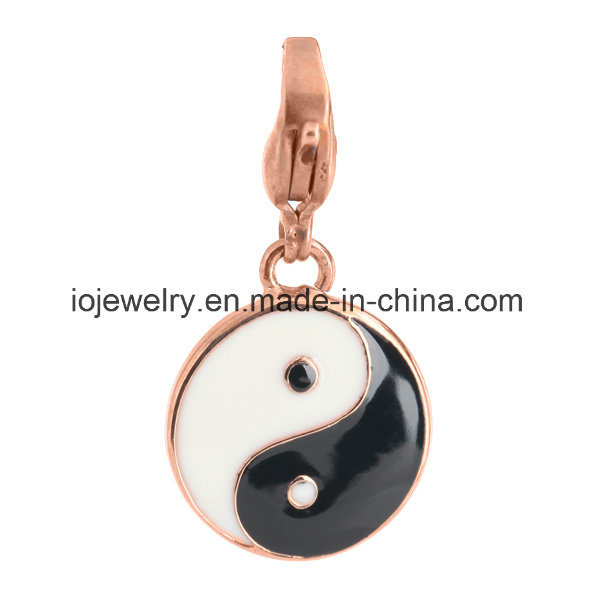 Black and White Enamel Yin Yang Charm Jewelry