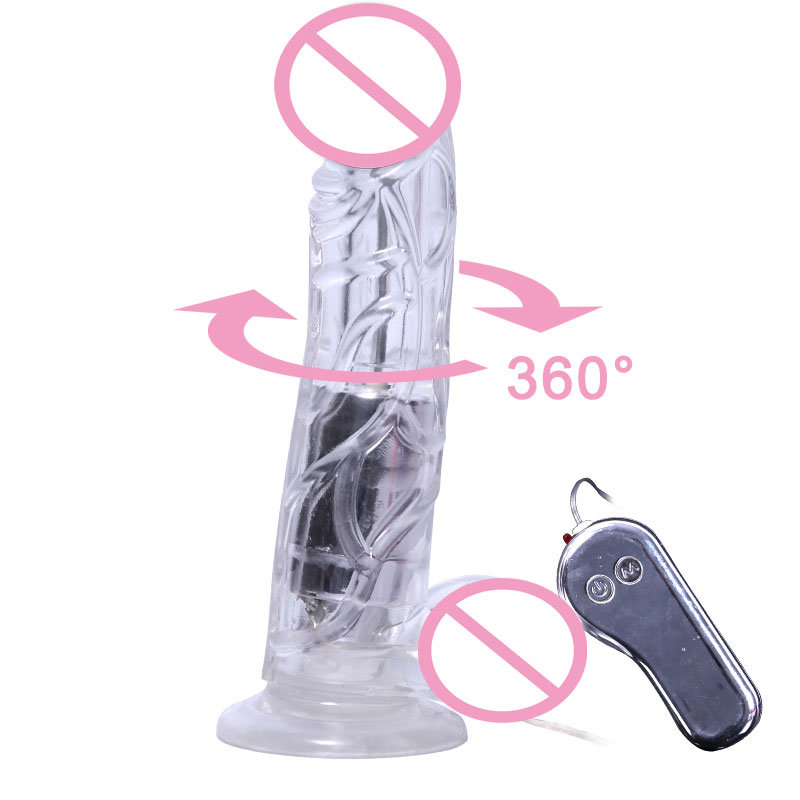 Dildo Vibrators 360 Rotating Realistic Suction Cup Vibrating Crystal Penis G Spot Massager Sex Toys for Women