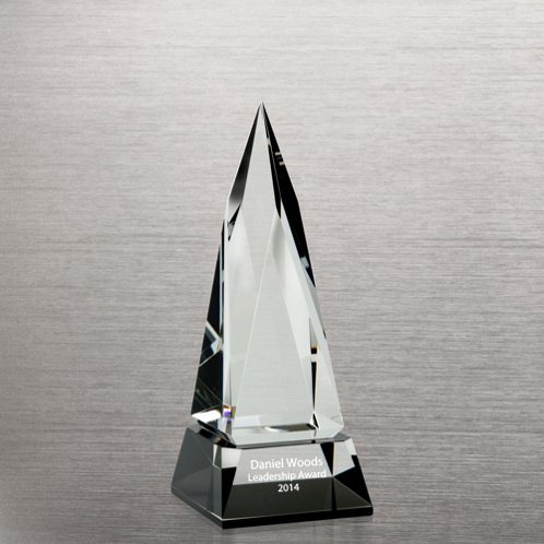 Tower Beveled Edge Black Accent Crystal Trophy (#73261)