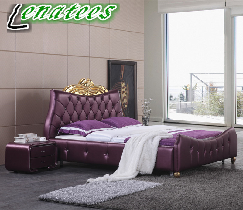 A02 Genuine Leather Luxury Bed Sets