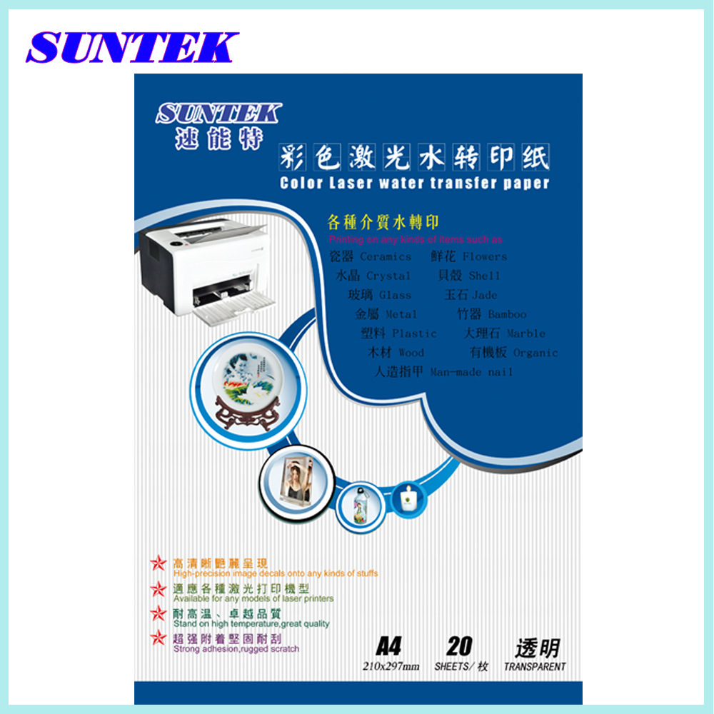 Quality A4 Laser Water Decal Transfer Paper by Suntek