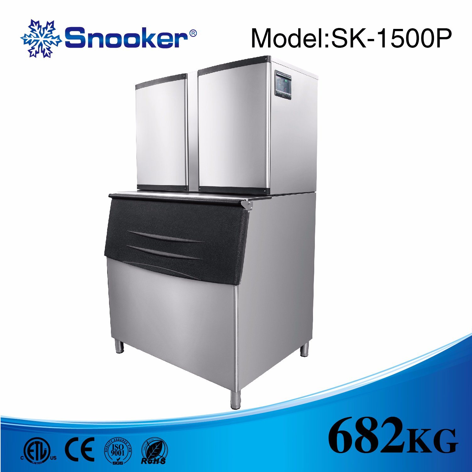 Factory Directly Certification 682kg/Day Ice Cube Machine Ice Maker