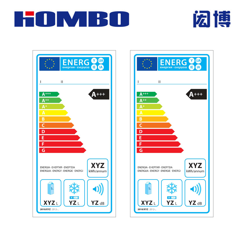 UV Printing Energy Rating Label for Household Electric Appliance