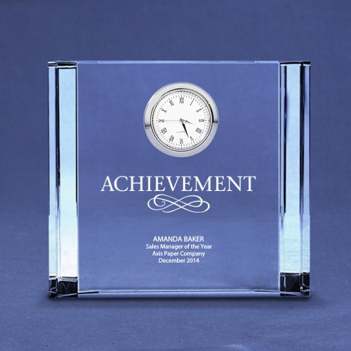 Medium Silver Accent Crystal Award Clock of Desk Accessories (#78236)