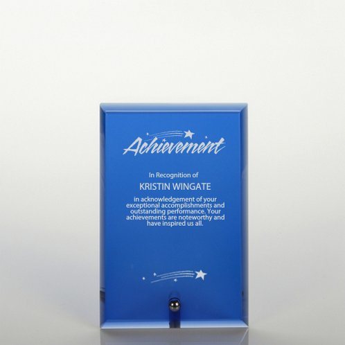 Blue Mini Glass Award Plaque (#76280)