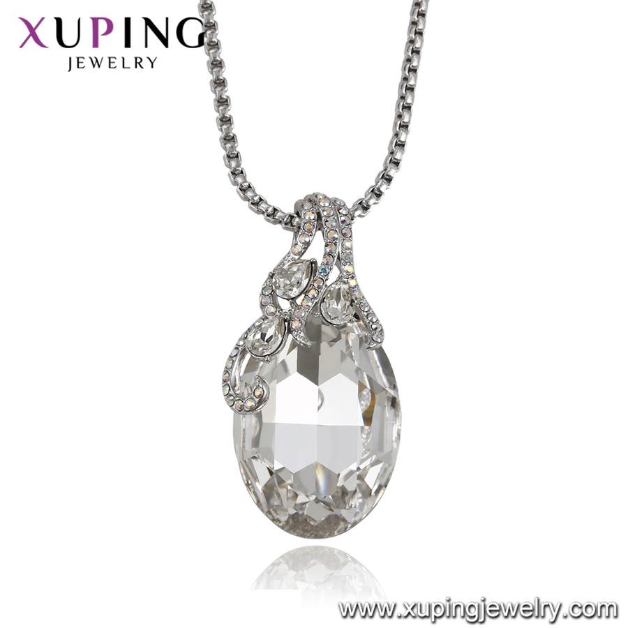 China Necklace00431 Xuping Fake Diamond Korea Wedding Necklace for