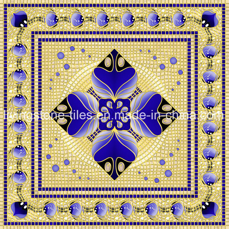 Dark blue Muslim Crystal porcelain Puzzle Tile for Prayer Room